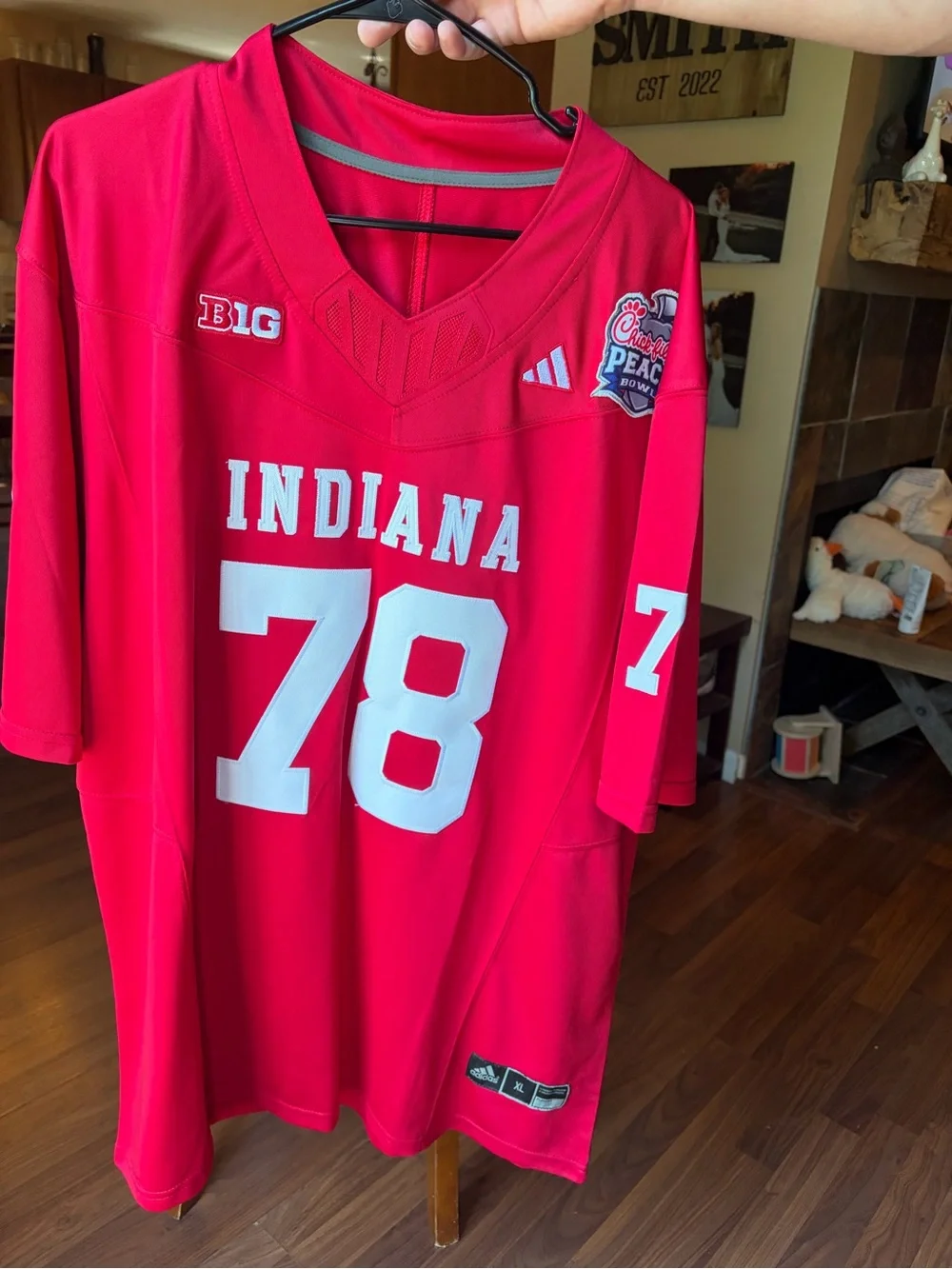 adidas Indiana Hoosiers Peach Bowl Pat Coogan Jersey